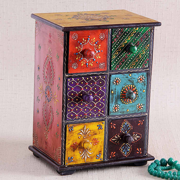 Rectangular Embossed Handcrafted Wooden Box