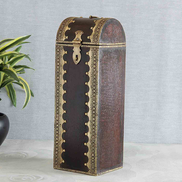 Half Brass Plated Antique Wine Bottle Box 29706 Buy Bottle Holder Online