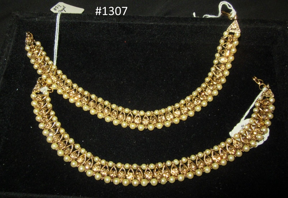Golden Costume Payal, Indian Designer Golden Anklets for Women