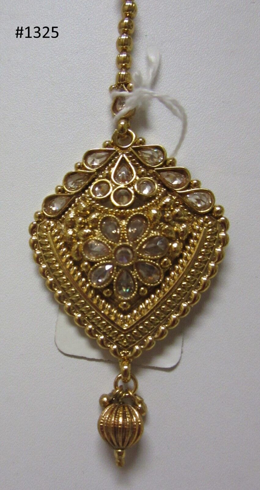 Mang Tika - Indian Designer Maang Tikka Golden Gold Stones Mang Tika - Indian Designer Maang Tikka Golden Gold Stones
