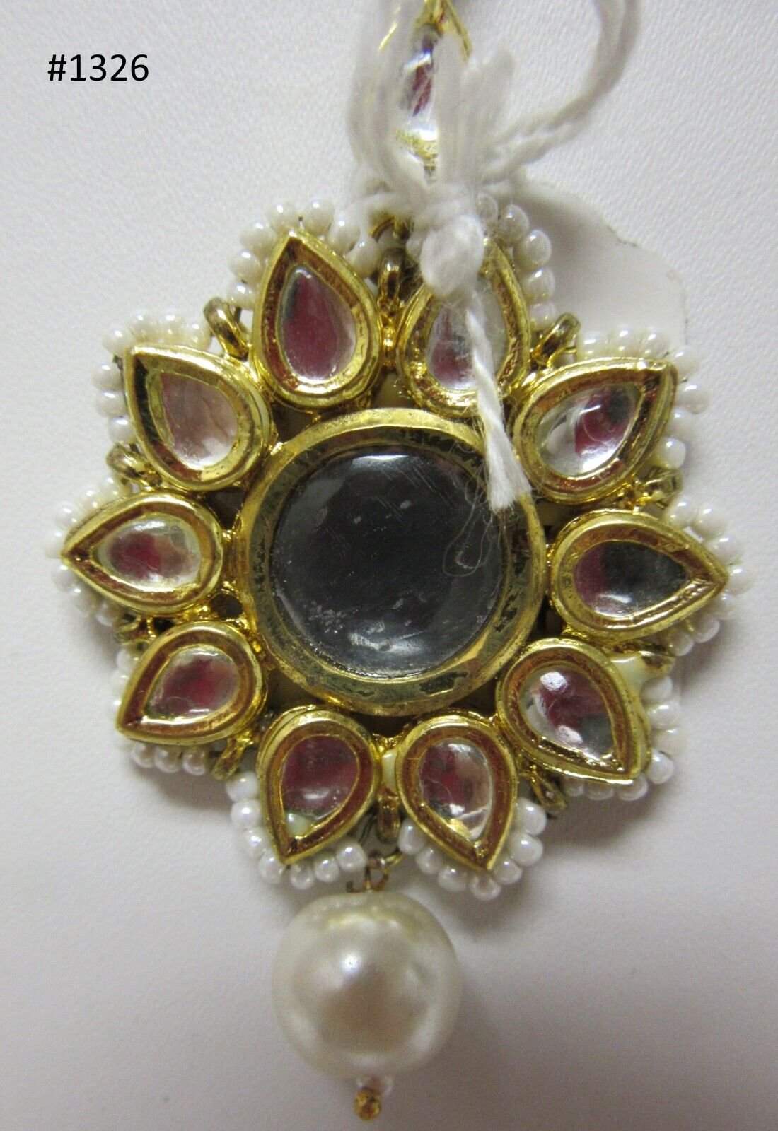 Tikka - Indian Designer Maang Tikka Golden Stones Pearls Tikka - Indian Designer Maang Tikka Golden Stones Pearls