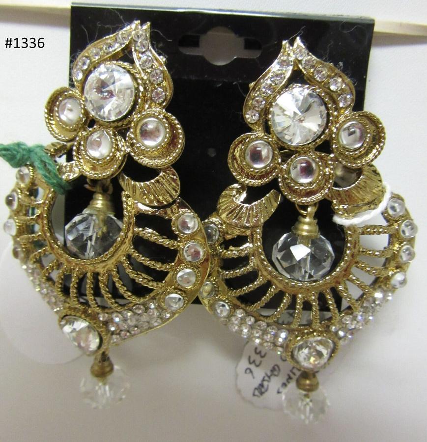 Earrings 3051336 Indian Designer Earrings Golden CZ Stones Shieno Sarees Earrings 3051336 Indian Designer Earrings Golden CZ Stones Shieno Sarees