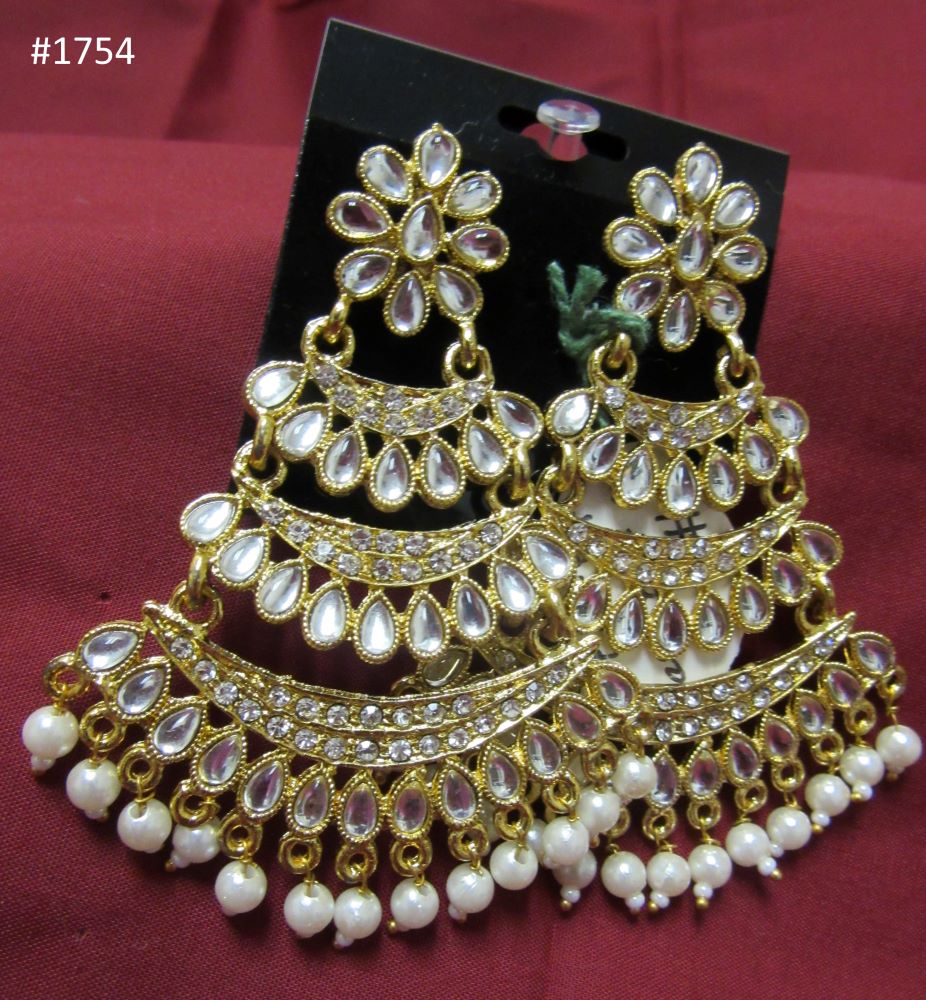 White Metal Balls with Brass Thread Work Earrings - Ritikart