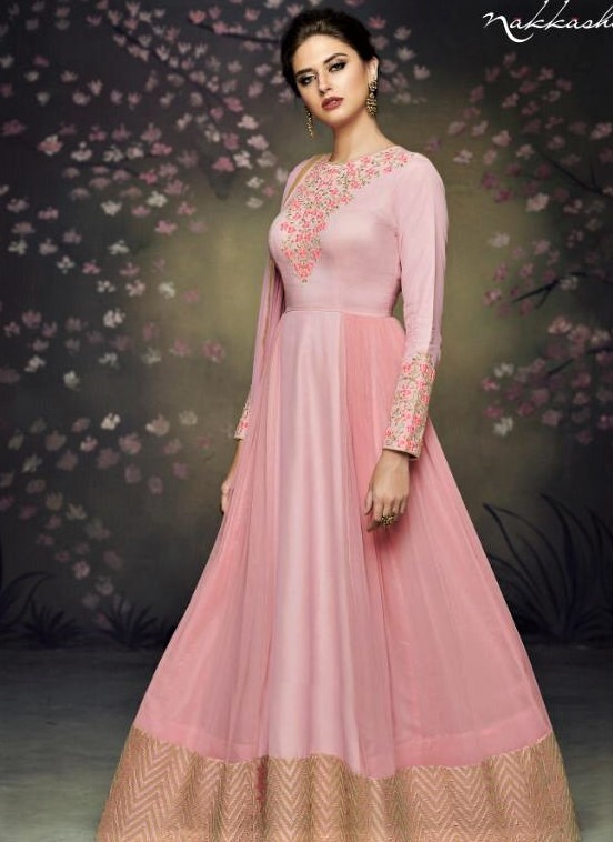 pink indo western gown