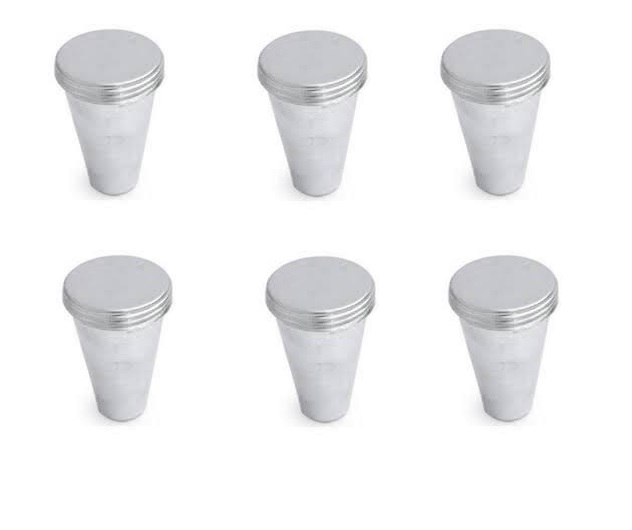 6 Pcs Alluminum Kulfi Moulds (Indian Ice Cream / Kulfi Maker)
