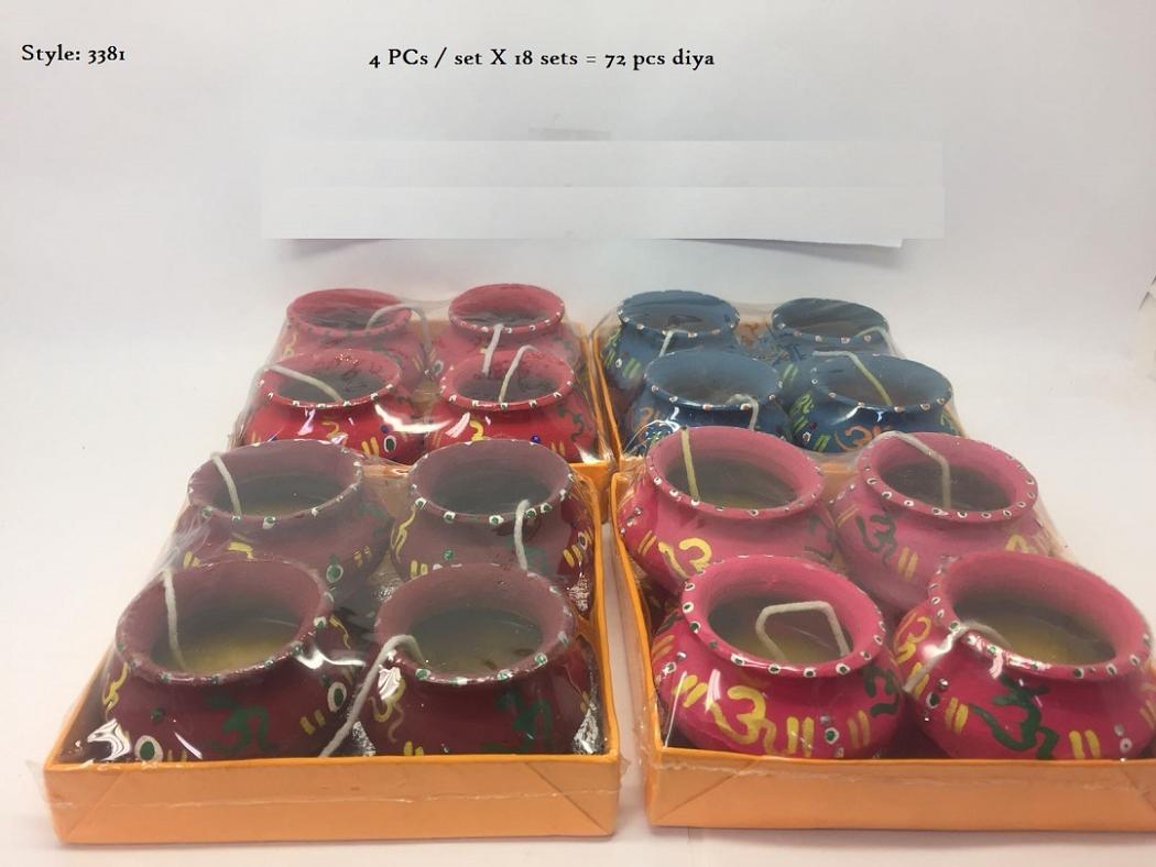 Clay Diya, Fancy Decorative Handmade Matka Shaped Diyas 72 pcs