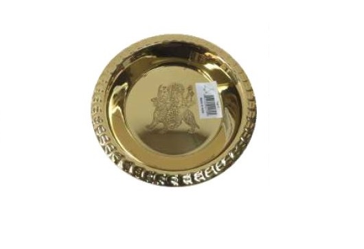 Golden Brass Hindu God Engraved Puja Thali for Decor / Return Gift 4" - 12"