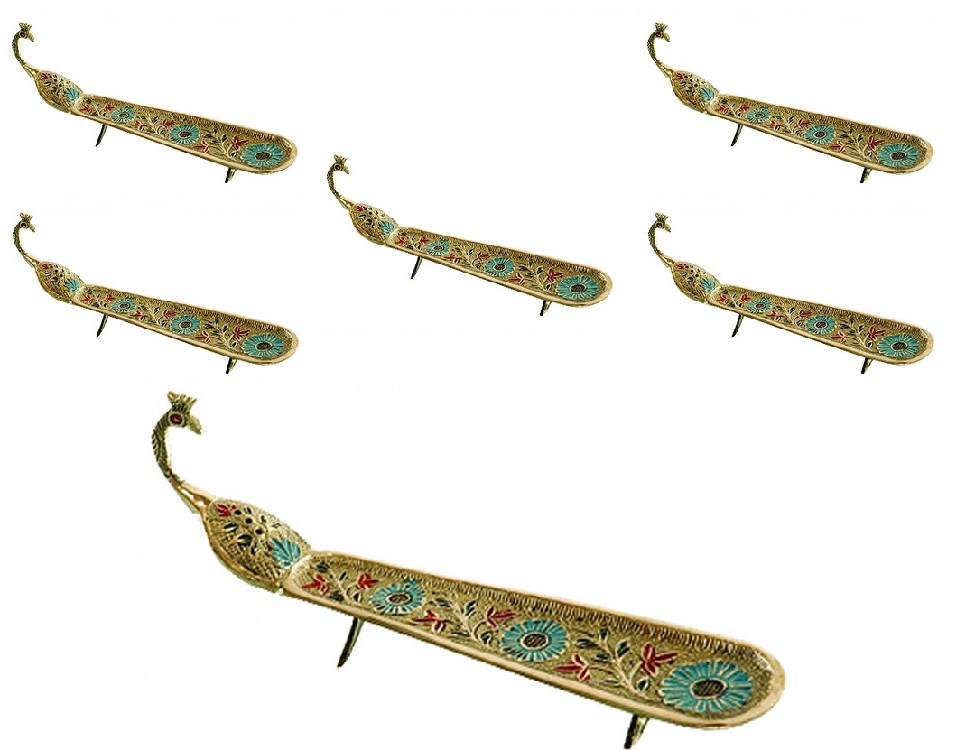 Peacock Incense Burner / Agarbatti Holder Return Gift 9.75" (Set of 6 Pcs)
