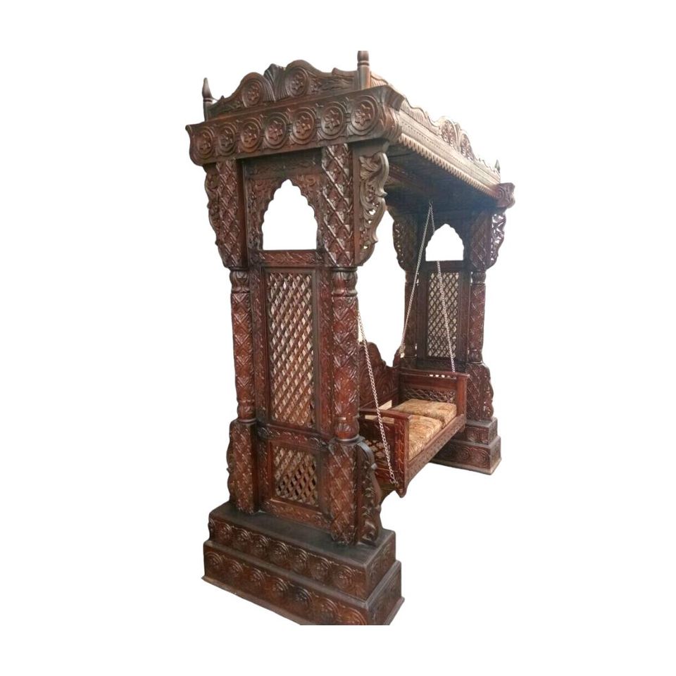Rare find Luxury Handcarved Teak wood Indian swing for Indoor/Patio
