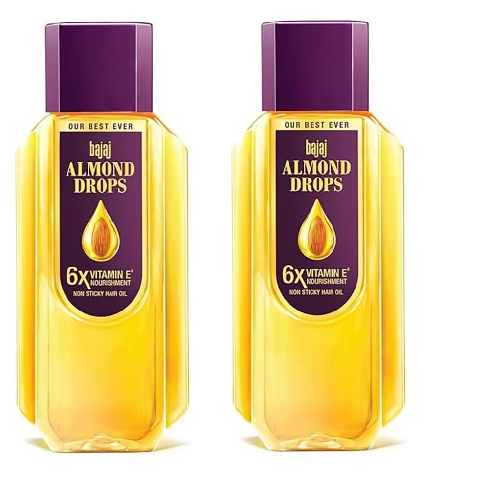 2 X 475Ml Bajaj Almond Drops Hair Oil Non Sticky Stop Hairfall w/ Vitamin E