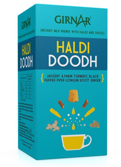 Girnar Instant Turmeric Milk Premix Haldi Doodh (5 Single Serve Sachets)