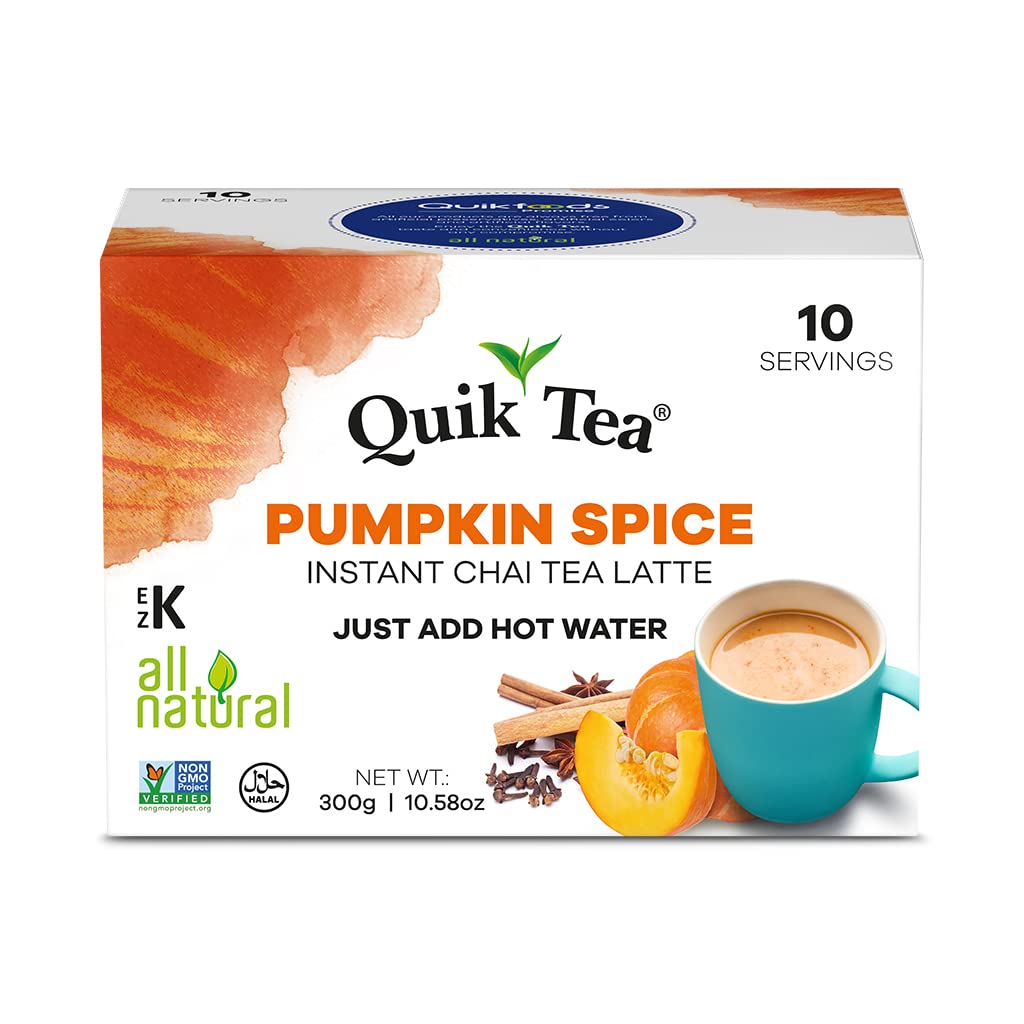 Quik Tea Pumpkin Spiced Masala Instant Chai Tea Latte Premix - 10 Count Single Box Quik Tea Pumpkin Spiced Masala Instant Chai Tea Latte Premix - 10 Count Single Box