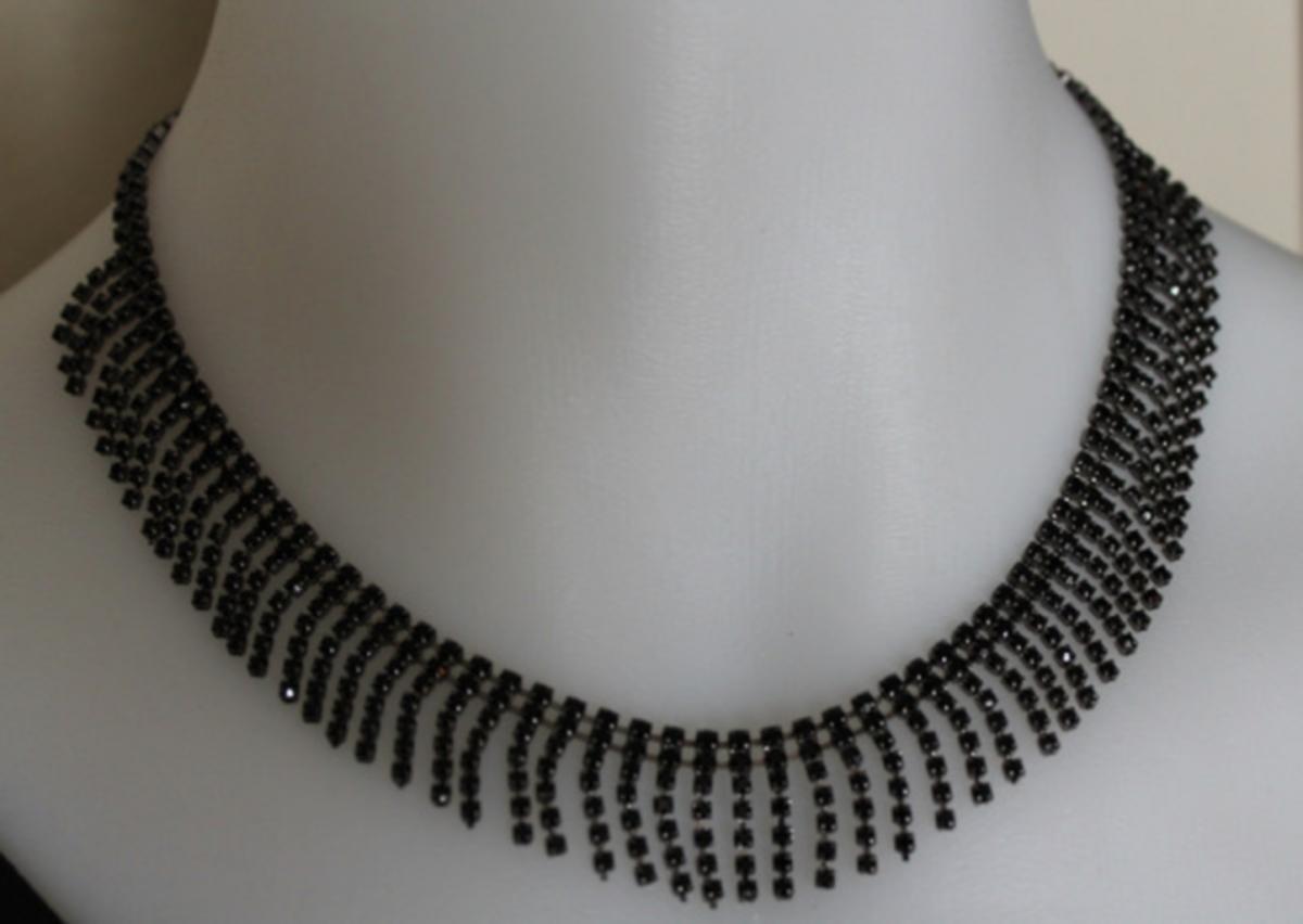 Necklace 352 Black Crystal Necklace Earrings Bracelet Finger Ring Set Shien Necklace 352 Black Crystal Necklace Earrings Bracelet Finger Ring Set Shien