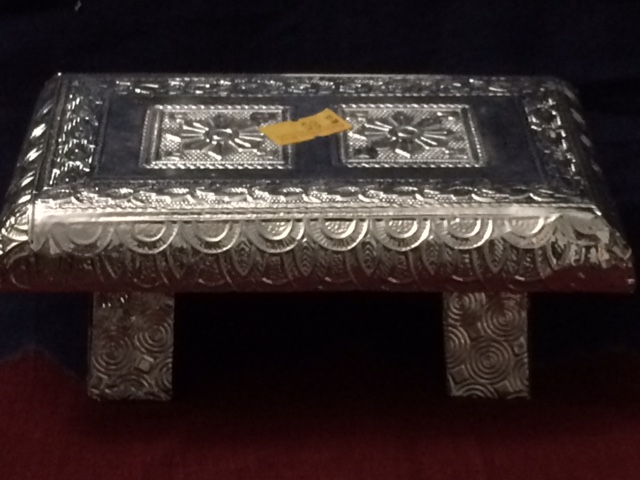 Silver Carving Work Small Bajot / Chowki Sinhasan 4X6 