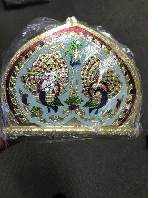 Wooden meenakari Work Key Holder in Rajasthani Pattern