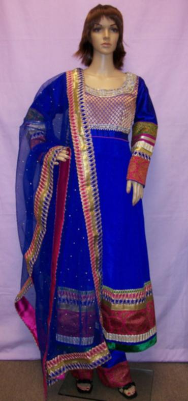 Flared Blue Georgette Designer Anarkali Style Suit (M) Flared Blue Georgette Designer Anarkali Style Suit (M)