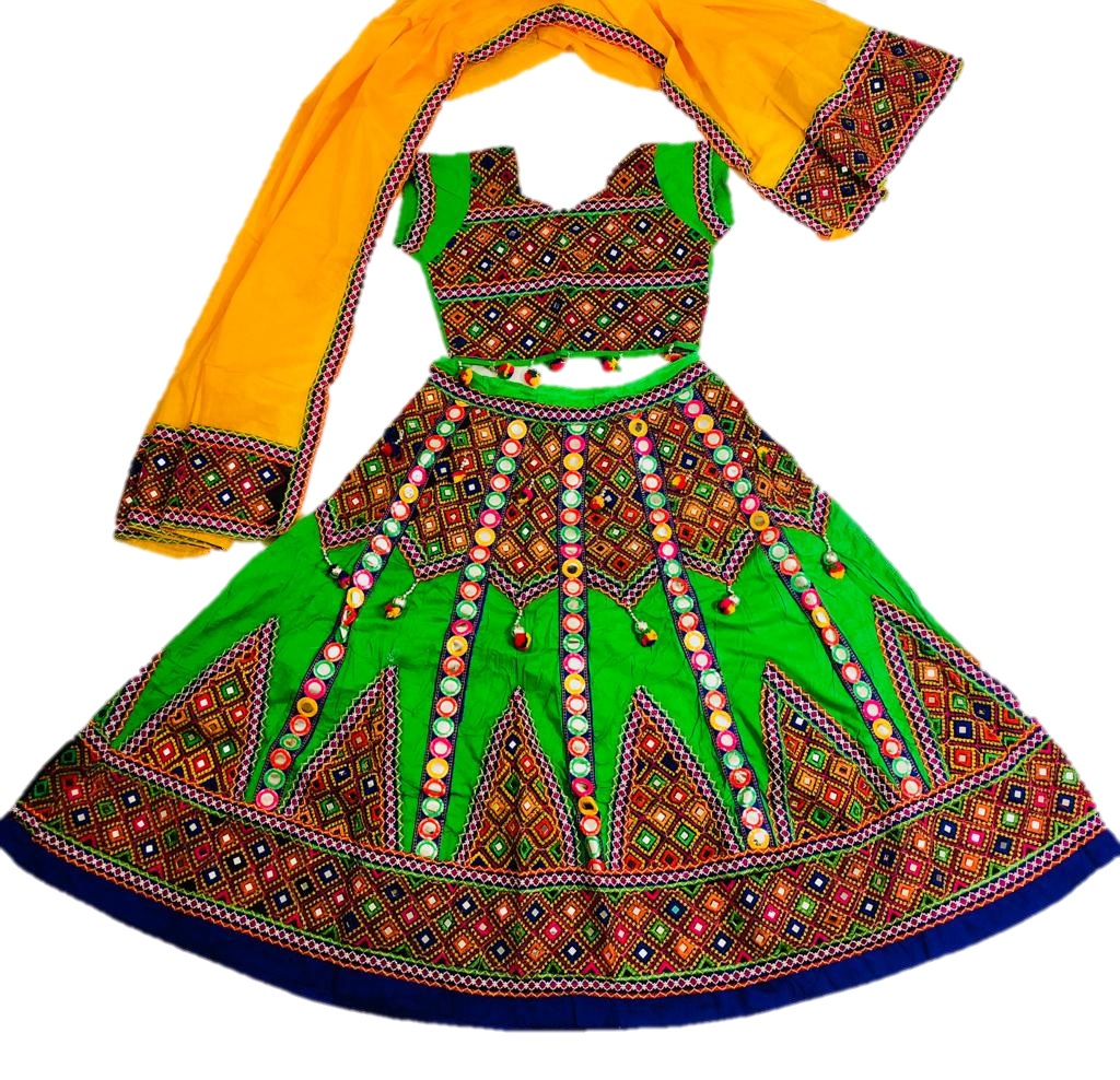 green colour chaniya choli