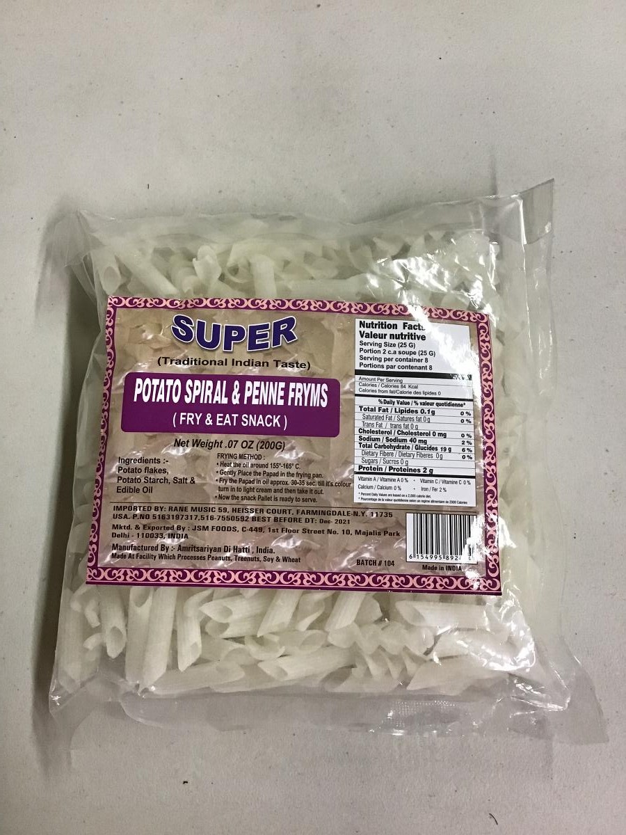 Potato Spiral Penne Fryms - .07 OZ (200 G)