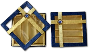 Decorative Maroon & Blue Design Empty Sweet Boxes - 500 Gms