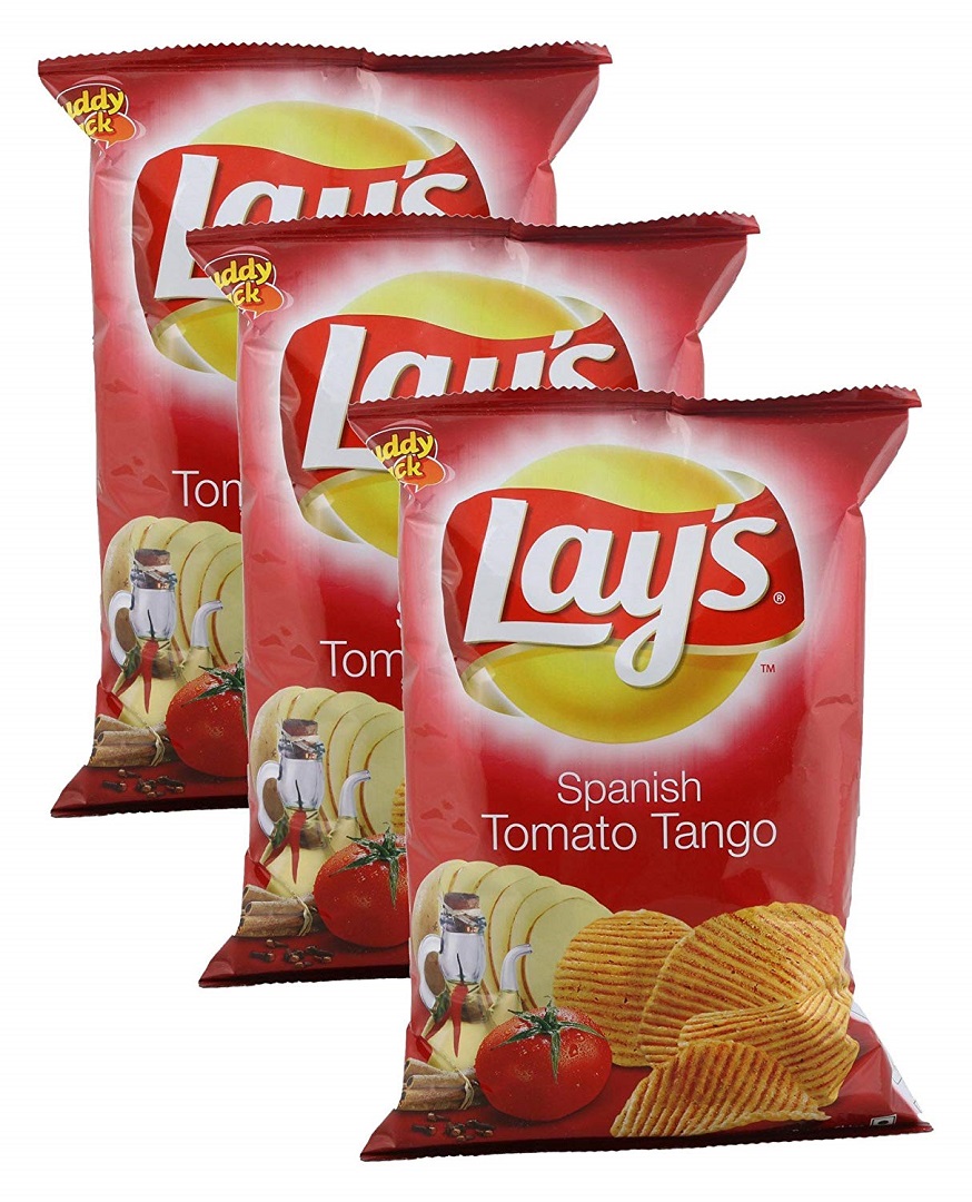 Lay's Potato Chips, Spanish Tomato Tango, 52 grams India. Pack of 3