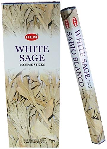 HEM White Sage Tubes Incense, 20g, Box of Six