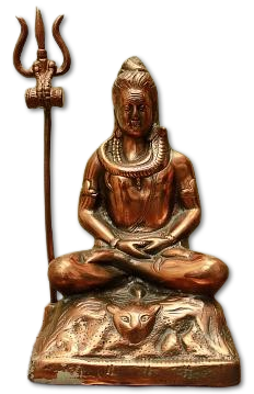 Artistic Black Metal Statue of Shankarji in Meditation Pose w/ Trishul 22"