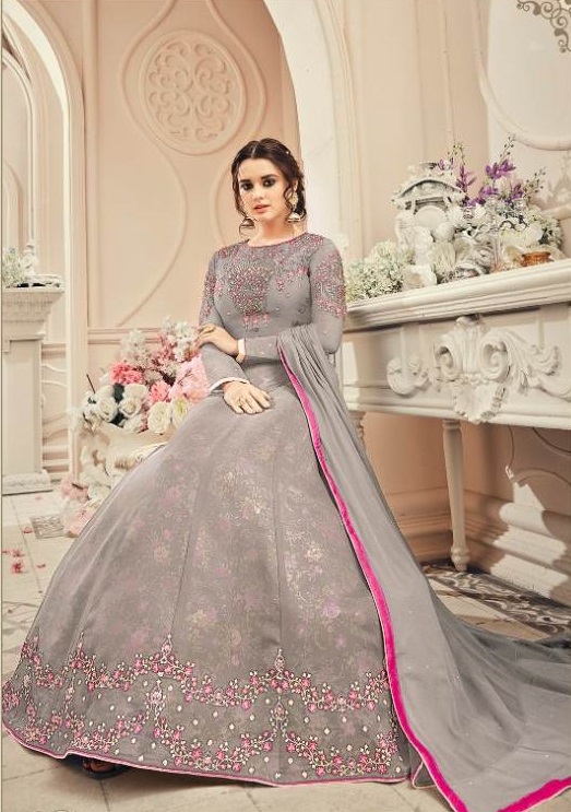 Elegant Bollywood Style Anarkali Suit Heavy Embroidery (Semi Stitched) 3