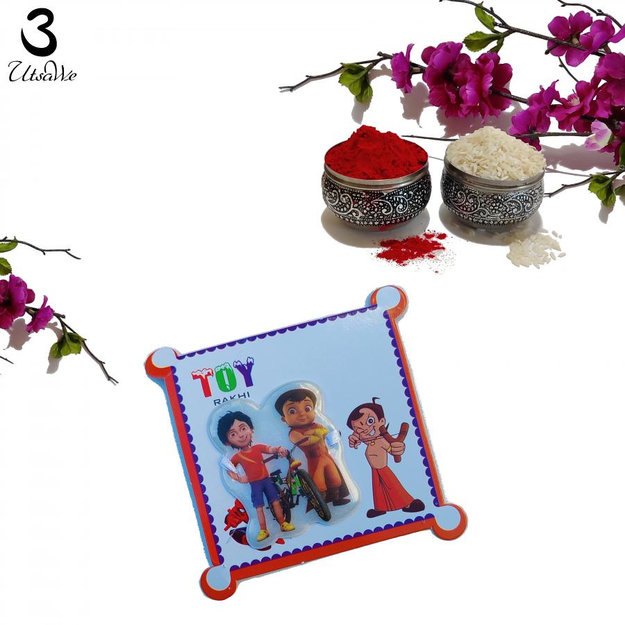 Adorable Kids Rakhi W/ Handpicked Materials + Roli & Chaval Adorable Kids Rakhi W/ Handpicked Materials + Roli & Chaval
