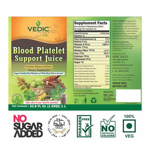 Vedic Blood Platelet Support Juice | Supports Healthy Blood Platelets 1L Vedic Blood Platelet Support Juice | Supports Healthy Blood Platelets 1L