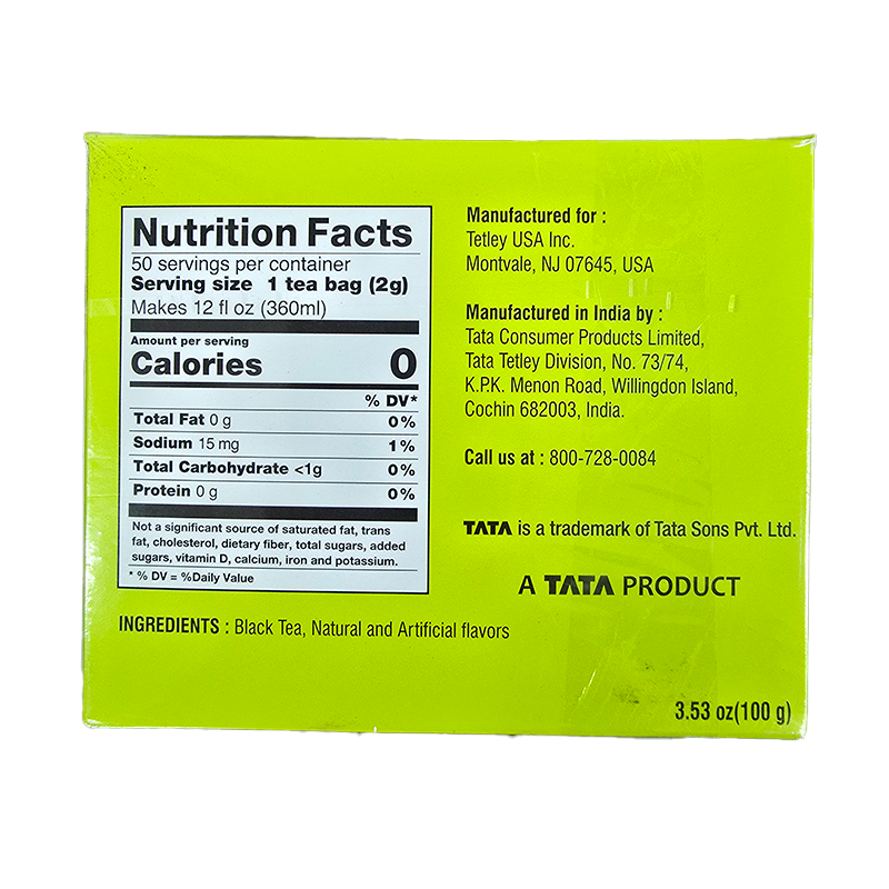 Tata Tea Elaichi Chai Tea Bags - 50 Tea Bags (100gm)