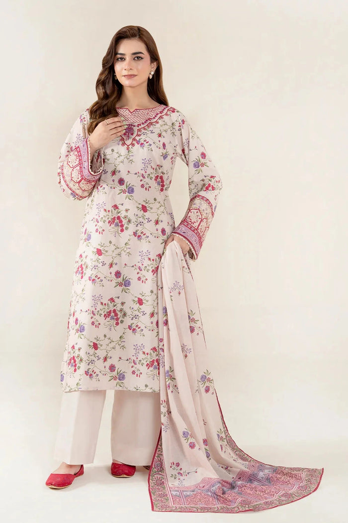 3PC Embroidered Stitched Lawn Suit – Pakistani & Indian Wear | KL-3973