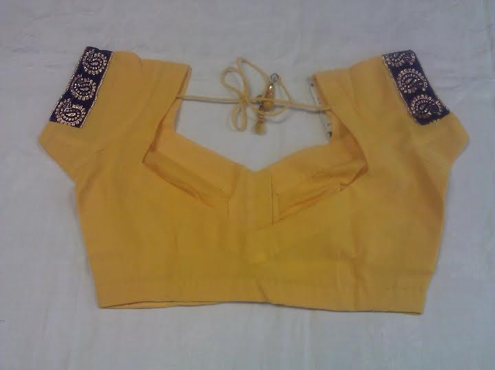 Designer Green OR Yellow Georgette Saree Blouse #4016