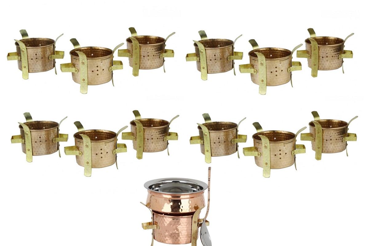 Traditional Design Copper Sigri w/ Brass Handle (Pack of 12 Pcs) Traditional Design Copper Sigri w/ Brass Handle (Pack of 12 Pcs)