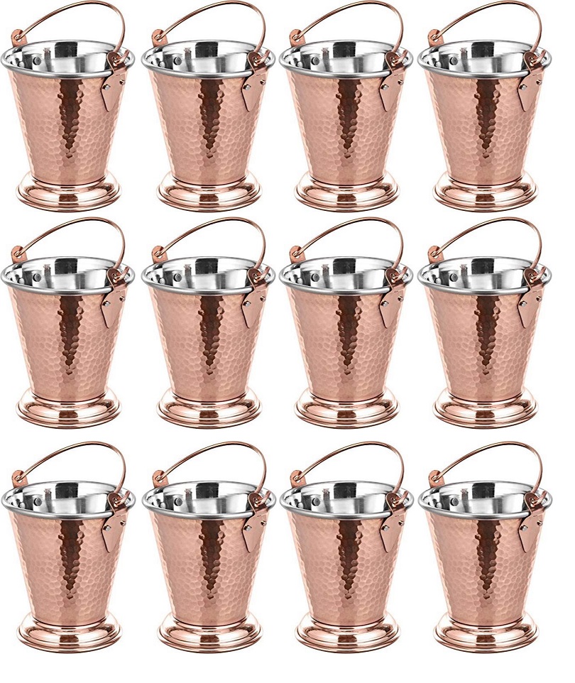 12 pcs Hammered Copper Stainless Steel Gravy Bucket (Balti) 12 Oz - 16 Oz 12 pcs Hammered Copper Stainless Steel Gravy Bucket (Balti) 12 Oz - 16 Oz