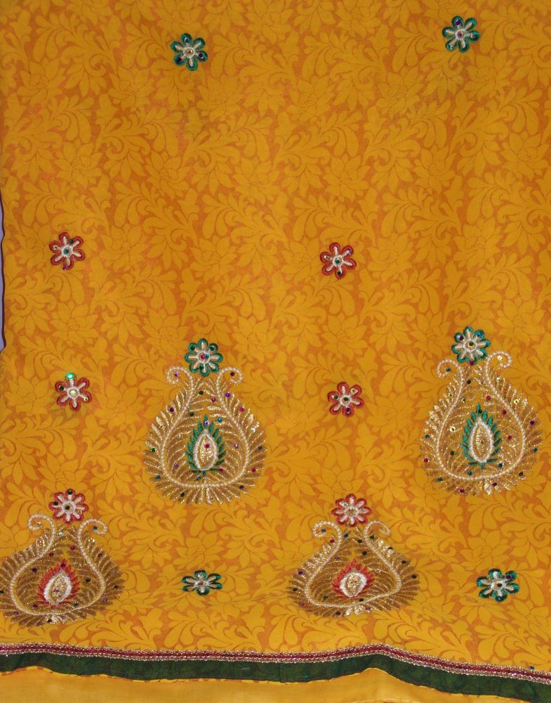 Jacquard Tilla Work Chiffon Designer Party Wear Saree #4171