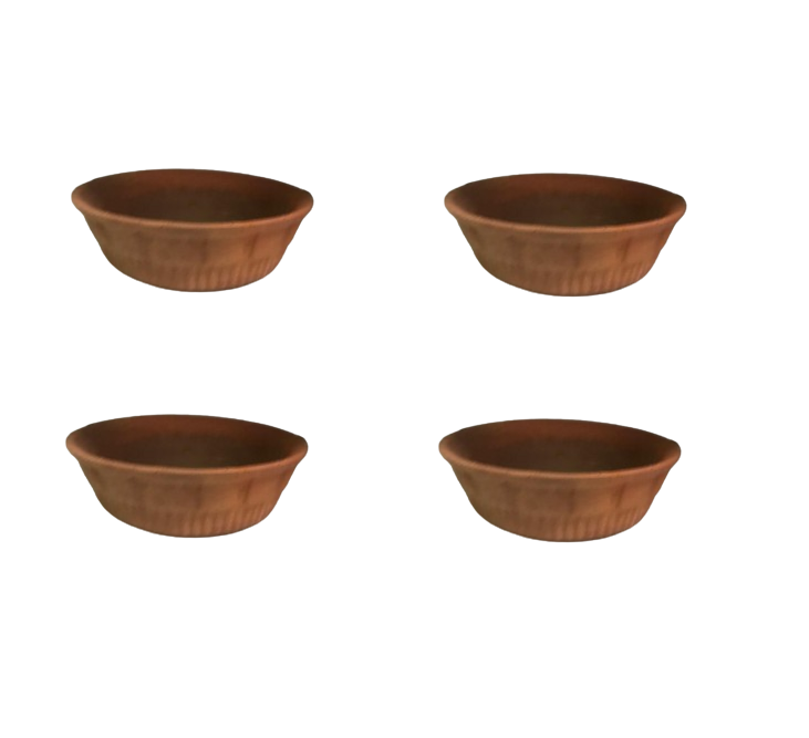 4 Pcs Clay Katori/Serving Bowl/Earthenware Bowl for Serving Curd 4 Pcs Clay Katori/Serving Bowl/Earthenware Bowl for Serving Curd