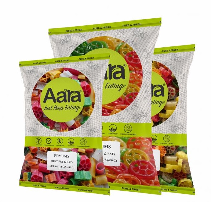 Aara Fryums Fry & Eat Bhindi Cut FDA Approved Color – 400 GM Aara Fryums Fry & Eat Bhindi Cut FDA Approved Color – 400 GM