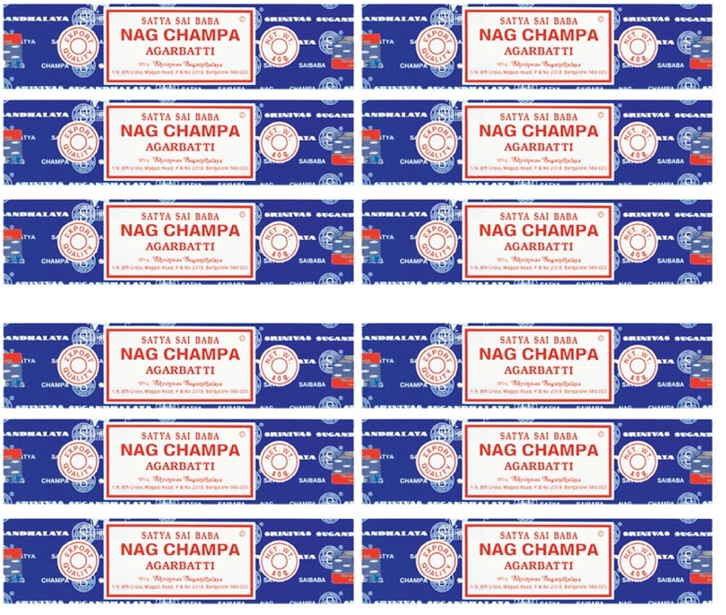 Nag Champa 12 Pack Incense / Agarbatti - 40g Each (480g)