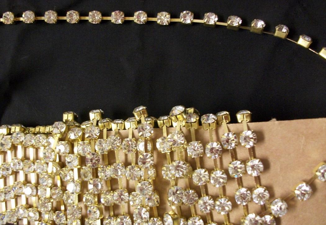 Crystal Gold Lace Craft Trim Embellishment Border