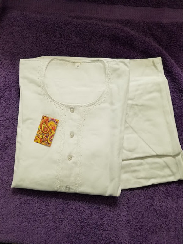 Men's 45604 White Cotton Kurta Pajama Set Assorted Size Men's 45604 White Cotton Kurta Pajama Set Assorted Size