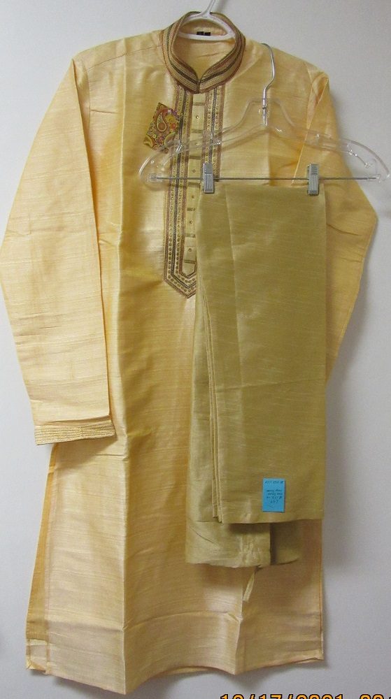 Traditional Yellow Gold Dobby Kurta Pajama Set Small 36 Size Traditional Yellow Gold Dobby Kurta Pajama Set Small 36 Size