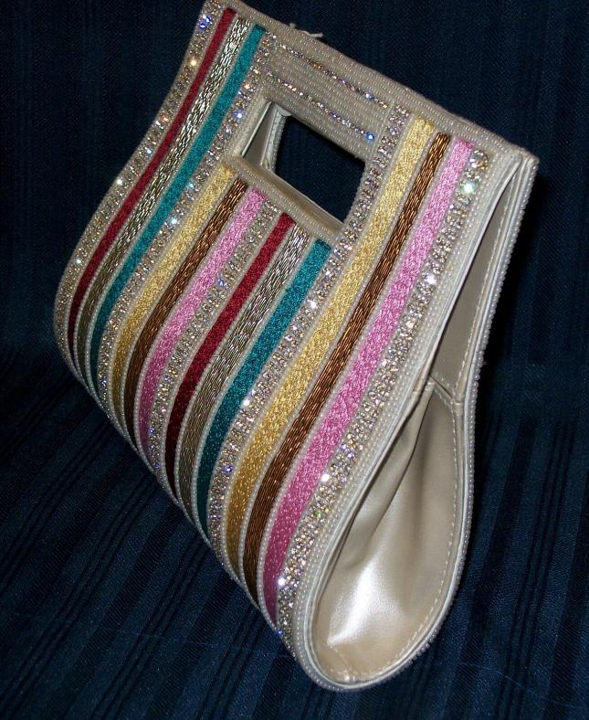 multi color clutch purse