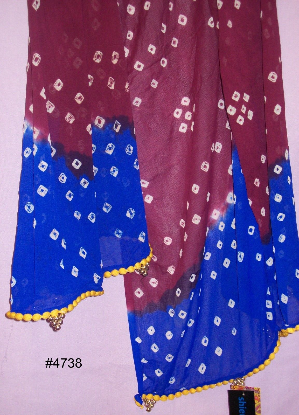 Georgette Tie Dye Bandhani Dupatta Chunni Wrap #4738 Georgette Tie Dye Bandhani Dupatta Chunni Wrap #4738