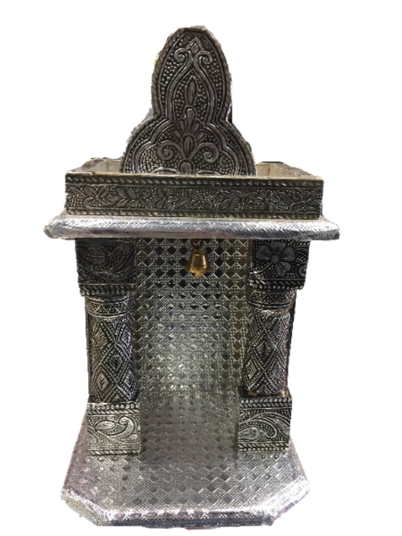 Small Temple 5.5" L x 4.5" W x 7" H (Good For Wall Hanging) / Oxidised temple