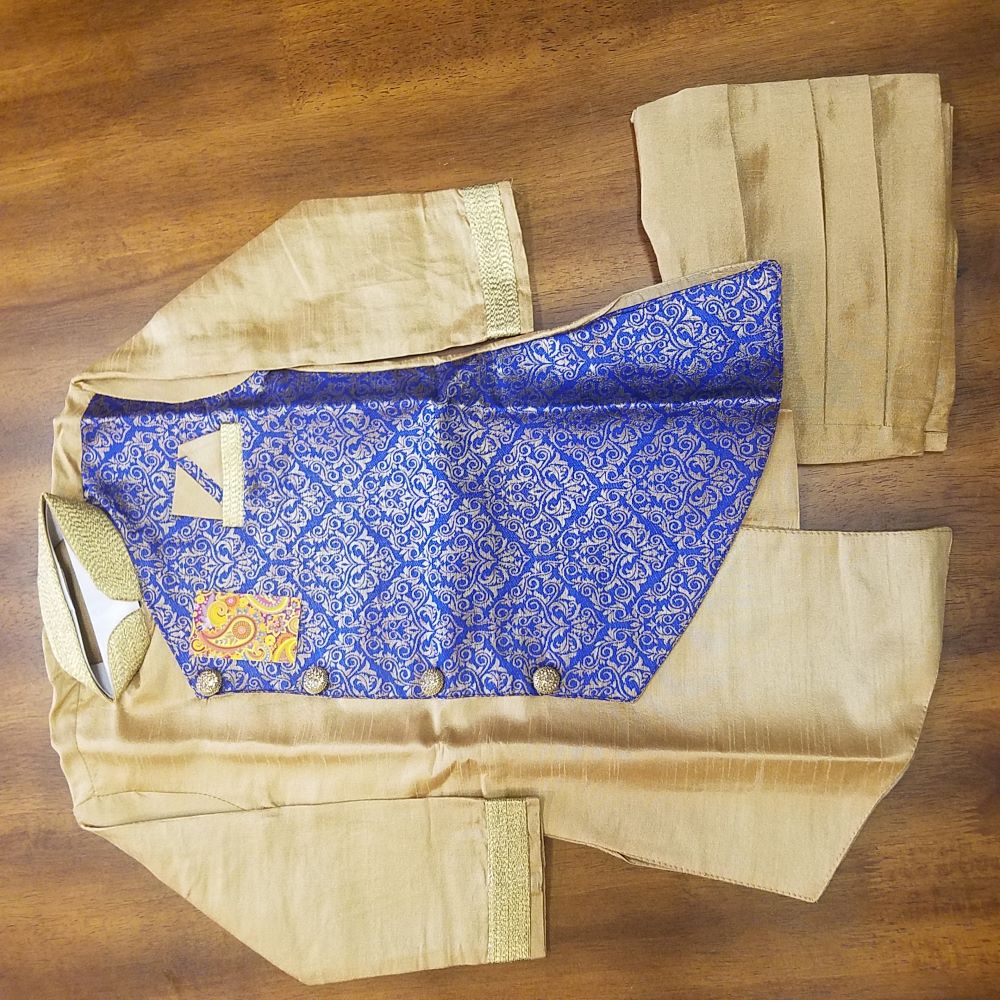 Boy’s Golden Silk Kurta Pajama Set Indian Party Wear #4761547 Boy’s Golden Silk Kurta Pajama Set Indian Party Wear #4761547