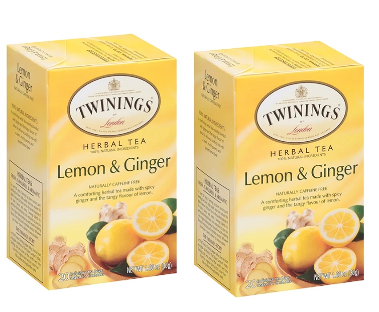 Lemon & Ginger Herbal Tea by Twinings – 20 Tea Bags X 2 Packs