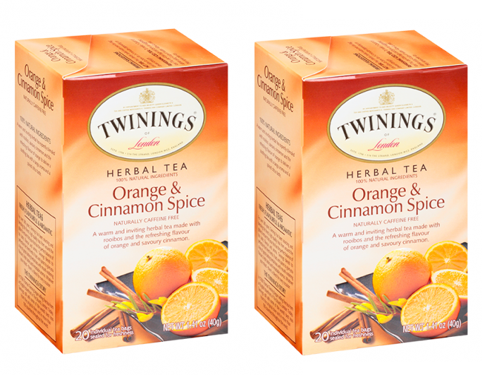 Twinings Orange & Cinnamon Spice Herbal Tea 20 Tea Bags (PACK OF 2