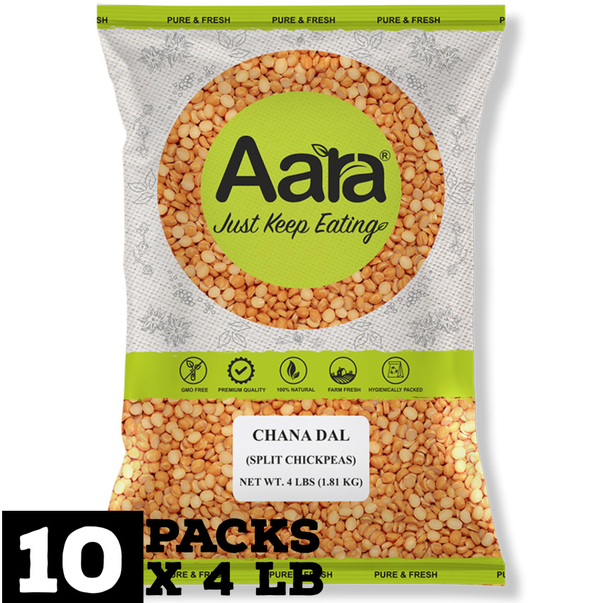 40 Lbs Wholesale Aara Chana Dal Lentils - 4LB X 10 Pack (1 Case) 40 Lbs Wholesale Aara Chana Dal Lentils - 4LB X 10 Pack (1 Case)