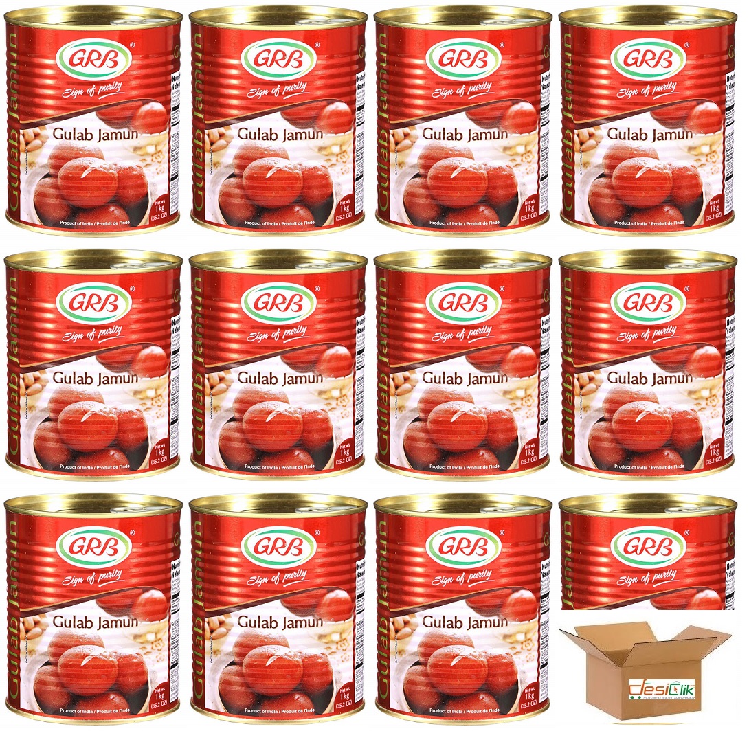 Wholesale GRB Gulab Jamun(Tin)  - 1 kg x 12 Pack (1 Case)
