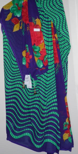 Lahariya Green Georgette Printed Elegant Sari
